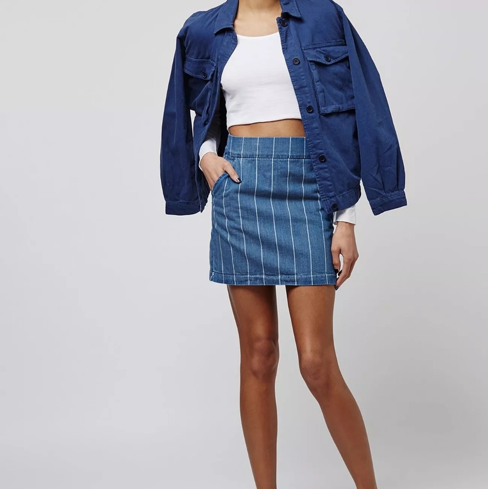 3 for $15 Topshop MOTO stripe a-line skirt EUC - Picture 1 of 8